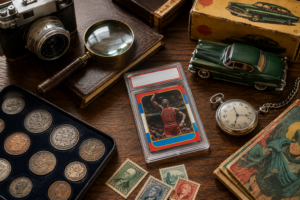 Vintage Collectors’ Desk Flat Lay
